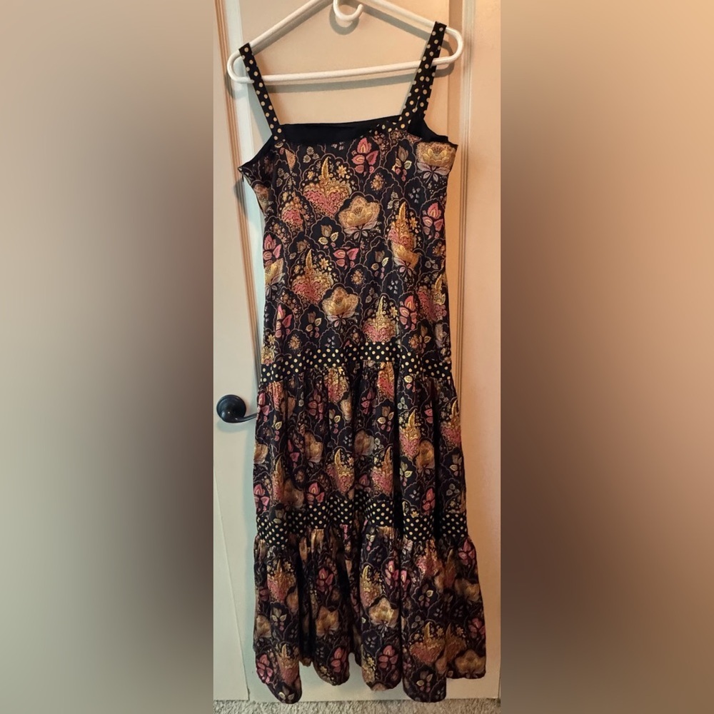 Souleiado Floral Brown ,Orange Dress - Picture 5 of 13
